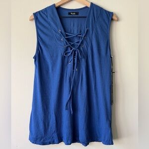 NWT Michael Lauren Kissing Lace-up Front Tank